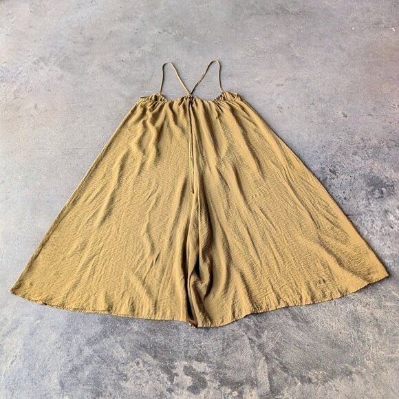 Anthropologie Akemi + Kin Green Suspender Wide Leg Jumpsuit Romper small - Picture 7 of 7